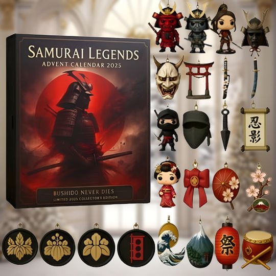 Samurai Advent Calendar 2025, Japanese Warrior Themed X-Mas Countdown
