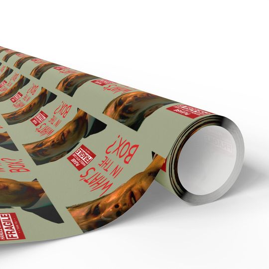 What's In the Box? Wrapping Paper Roll, Unique Holiday Wrapping Paper, Humor Xmas Gift Wrap for Friends, Funny 90s Movie Inspired Gift Wrap