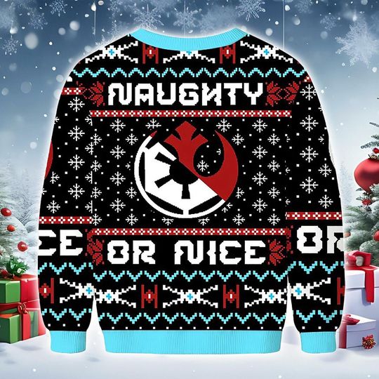Galactic Emblem Naughty or Nice Christmas Sweatshirt