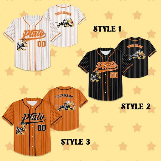 Custom Disney Pluto Halloween Collection Simple Baseball