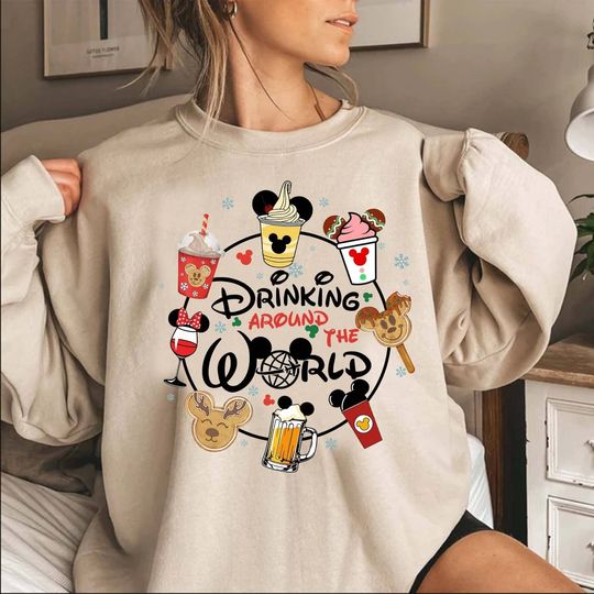 Snacking Around the World, Drinking Around the World, Disney Christmas  sweatshirt