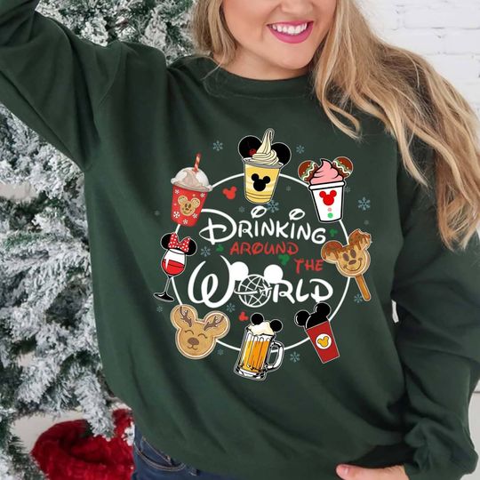 Snacking Around the World, Drinking Around the World, Disney Christmas  sweatshirt