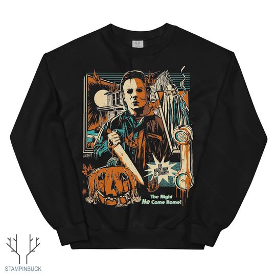 Halloween Sweatshirt, Vintage Michael Myers Halloween Sweatshirt