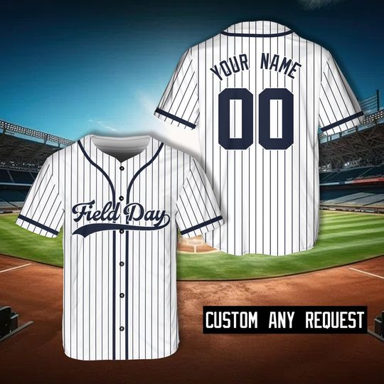 Custom Field Day Trip Baseball Jersey Personalized Field Day Let The Game Begin Jersey