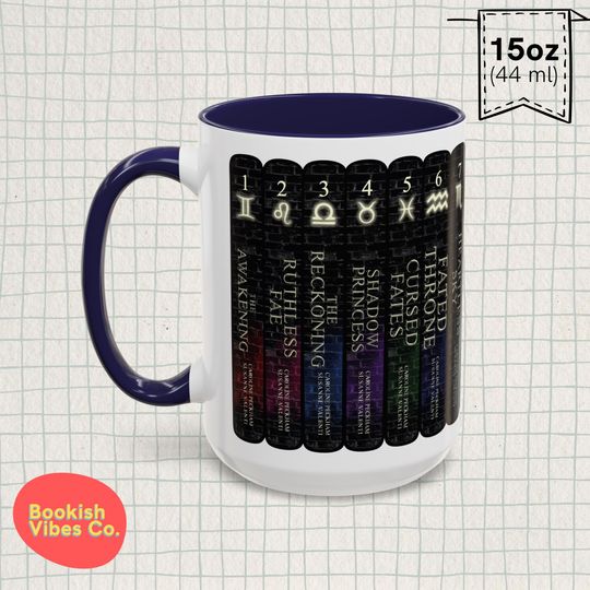Zodiac Academy Book Spine Mug: Dark Academia Fantasy Gift