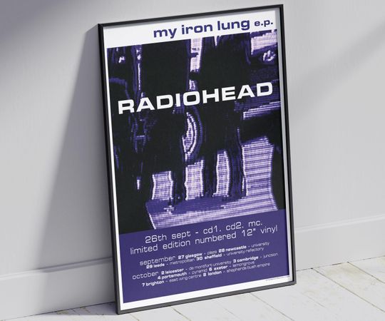 Radiohead My Iron Lung Poster, 90s Alternative Rock Wall Art