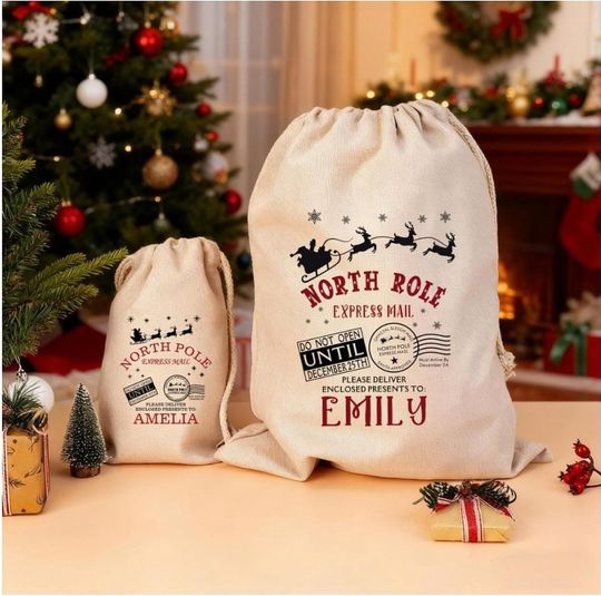 Christmas Present Sack, Personalised Christmas Toy Sack, Santa Bag, Custom Christmas Santa Sack, Santa Sack with Name, Christmas Gift