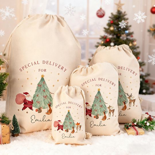 Traditional Sack, Baby First Christmas Santa Sack, Large Christmas Toy Sack, Custom Santa Sack,My first Christmas Sack,Family Christmas Gift