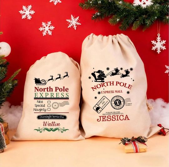 Christmas Present Sack, Personalised Christmas Toy Sack, Santa Bag, Custom Christmas Santa Sack, Santa Sack with Name, Christmas Gift