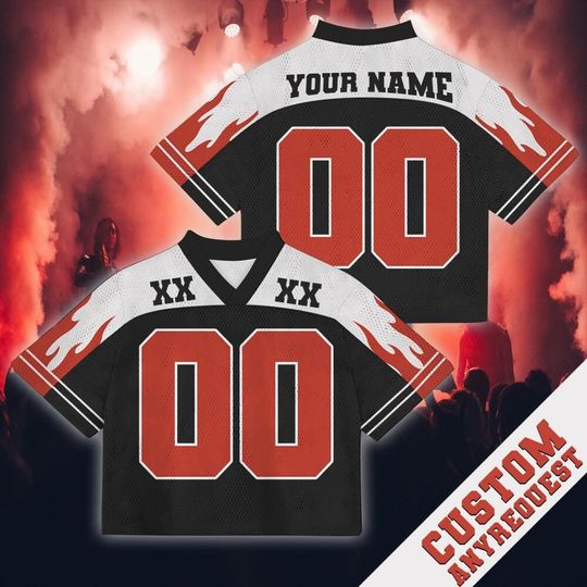 Chris Brown Breezy Bowl Personalized Black Red Fire Crop Baseball Jersey