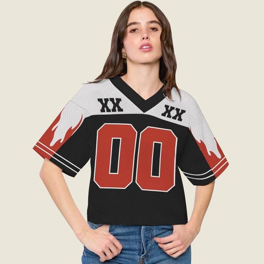 Chris Brown Breezy Bowl Personalized Black Red Fire Crop Baseball Jersey