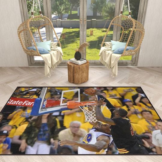Lebron James Green 7 Block Room Rug