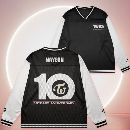 TWICE 10 Years Anniversary Twice Mesh Hockey Jerseys, TWICE Hockey Jersey ONCE Fan Gift