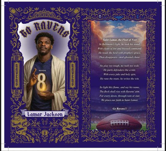 Baltimore Ravens - Lamar Jackson Prayer Candle
