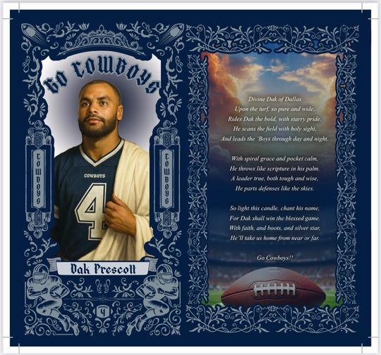 Dallas Cowboys - Dak Prescott Prayer Candle