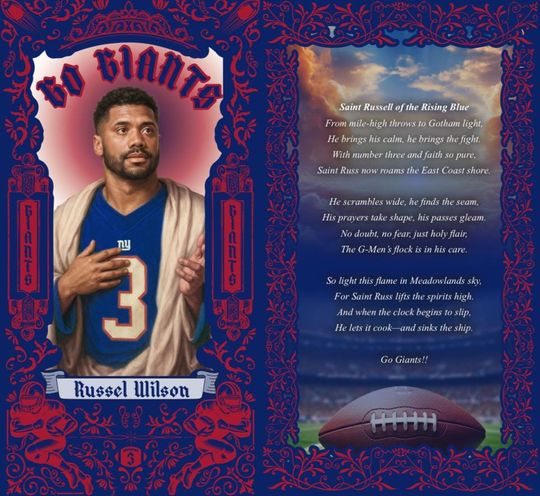 NY Giants - Russel Wilson Prayer Candle
