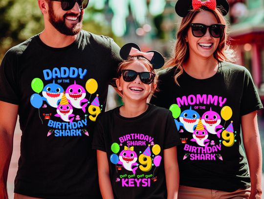 Custom Birthday Shark Shirt, Baby Shark Shirt, Baby Shark Birthday Shirt,Baby Shark Birthday Outfit, Family Shark Shirt, Matching Family Tee
