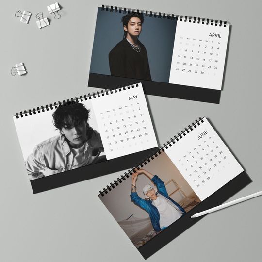 Jung Kook Bias BTS Kpop 2026 Office Desk Calendar - Christmas Gift for Fans