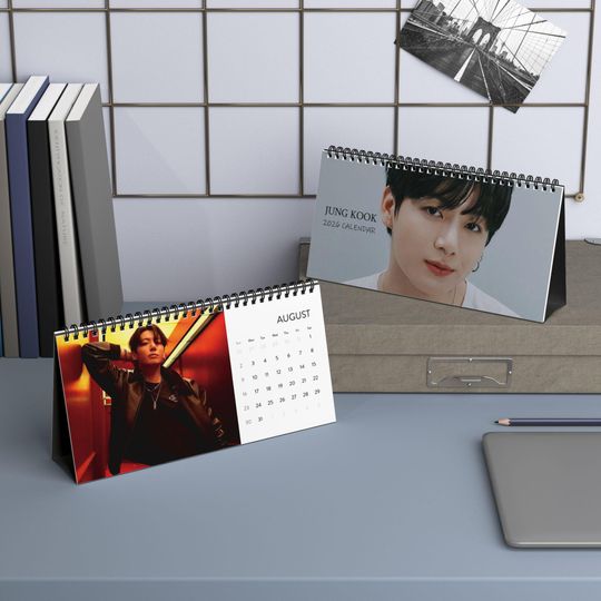 Jung Kook Bias BTS Kpop 2026 Office Desk Calendar - Christmas Gift for Fans