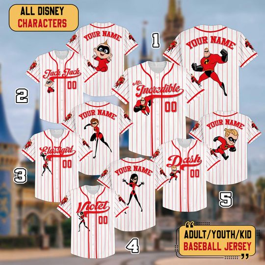 Personalized Pixar Incredibles Jersey, Custom Elastigirl Violet Dash Jack Jack Jersey