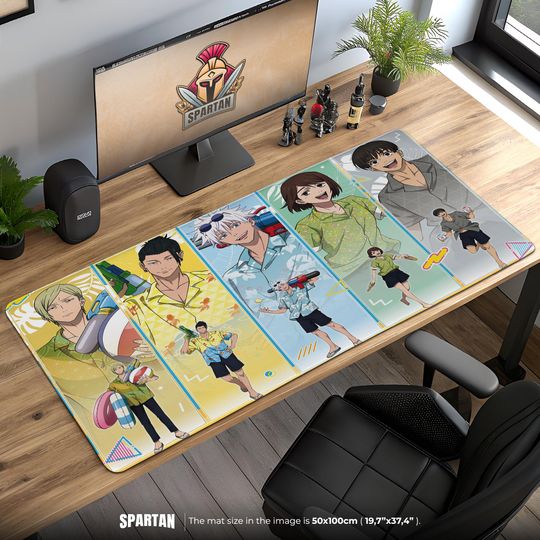 Jujutsu Satoru Mouse Pad: Beach Gojo & Friends Anime Desk Mat