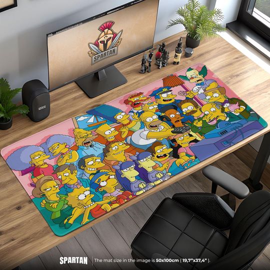 The Simpsons Mouse Pad Springfield Character Collage Desk Mat