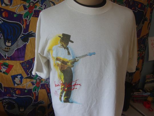 Vintage 90's Stevie Ray Vaughan & Double Trouble Blues Guitar Legend T Shirt
