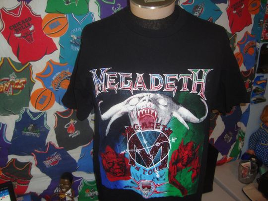 Vintage 90's MEGADETH Tour Concert Tee heavy metal T Shirt