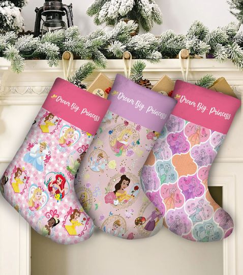 Disney Princess Christmas Stocking, Custom Name Princess Stocking
