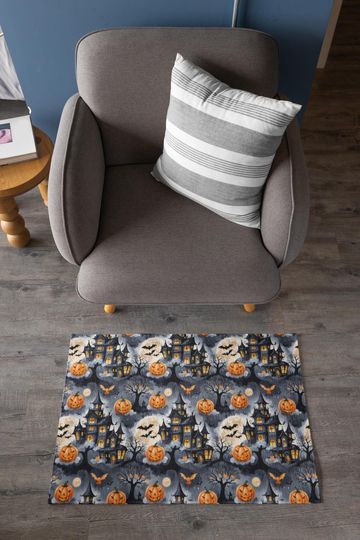 Spooky Floor Mat, Halloween Fall Welcome Mat, Haunted House Decor