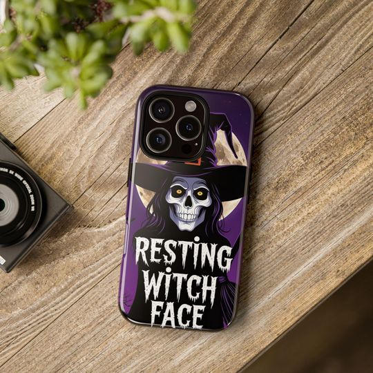 Resting Witch Face iPhone Case: Spooky Season Protective Cover