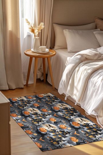 Spooky Floor Mat, Halloween Fall Welcome Mat, Haunted House Decor