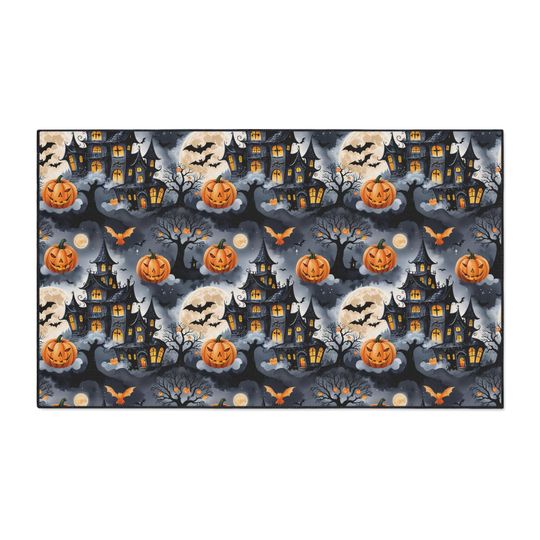 Spooky Floor Mat, Halloween Fall Welcome Mat, Haunted House Decor