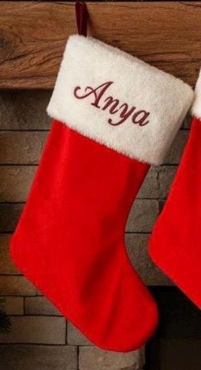 Personalized  Velvet Christmas Stocking | Embroidered Name