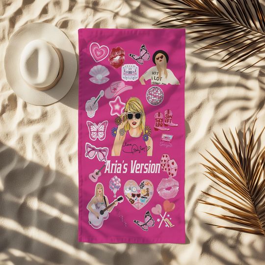 Personalized Girls Beach Towel for Summer Fun, Custom Girl Name Towel, Gift To Niece, Toddler Girl Gift for Beach Lovers, Poolside Accessory