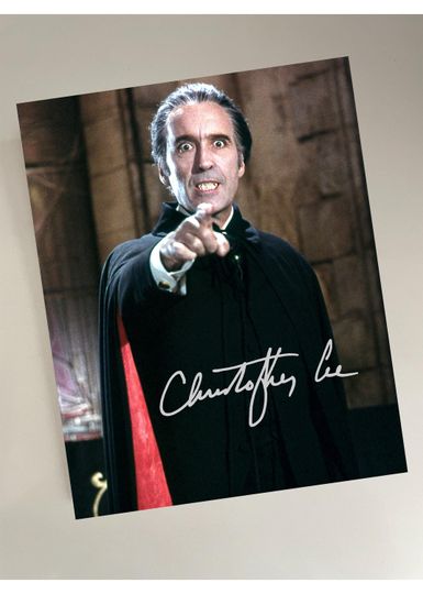 Christopher Lee  Dracula Reprint Autograph Poster
