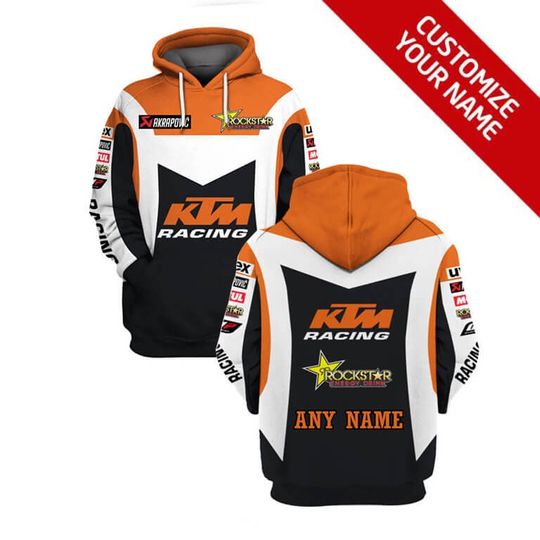 Personalized Rockstar KTM Racing 3D Shirt Gift, Custom Name 3D Racing Hoodie