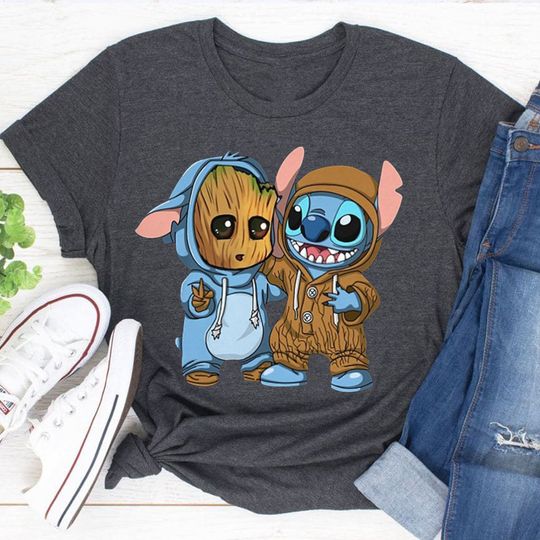 Disney Groot and Stitch Friends Funny T-Shirt