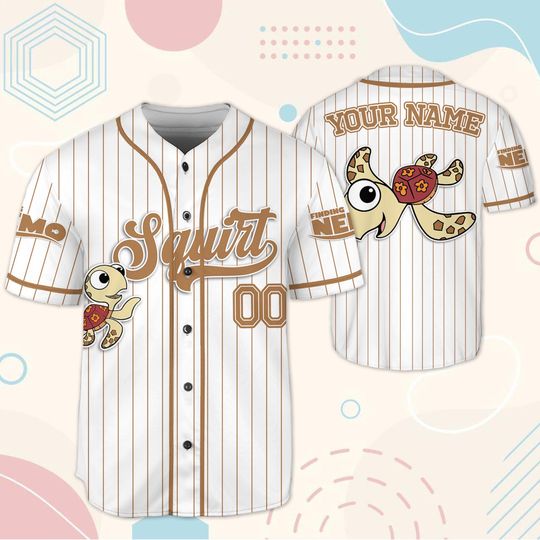 Custom Finding Nemo Squirt Baseball Jersey | All Ages | Gift for Kids, Birthday Gift
