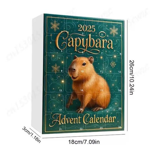 Capybara Advent Calendar 2025, 24 Acrylic Christmas Ornaments, Christmas Countdown Calendar