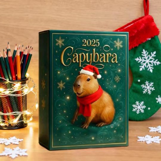 Capybara Advent Calendar 2025, 24 Acrylic Christmas Ornaments, Christmas Countdown Calendar