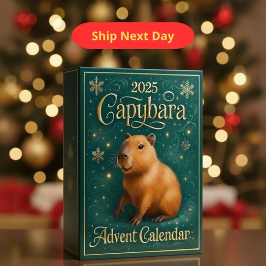 Capybara Advent Calendar 2025, 24 Acrylic Christmas Ornaments, Christmas Countdown Calendar