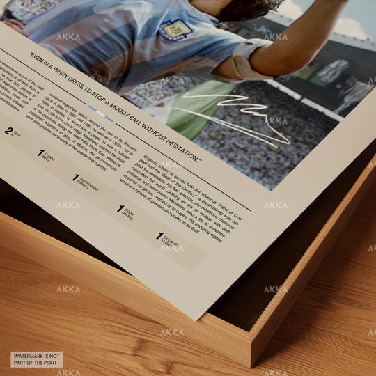 Diego Armando Maradona Poster, Maradona Argentina Wall Art, Framed World Cup 1986 Print, Maradona Fan Gift Idea, Football Wall Decor