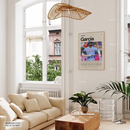 Adolis Garca Poster, Texas Rangers Wall Art Print, Framed Baseball Decor