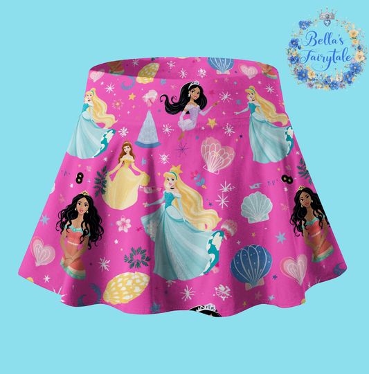 Disney Princess,Disney Skirt with Shorts, Pickleball Skirt, Tennis Skirt, Running Skirt, Skort, Disney Apparel, Disney Outfit