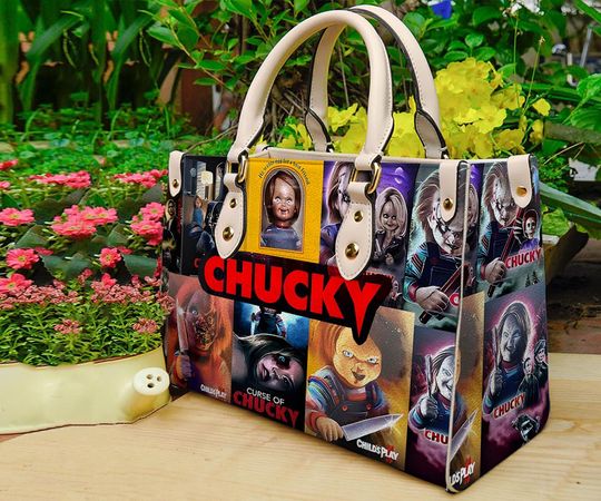 Chucky Halloween Leather Handbag, Horror Leather Bag, Shoulder Bag, Gift For Mom