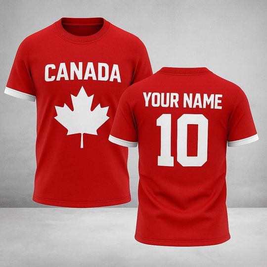 Custom Canada 3D Shirt - Personalized Maple Leaf Tee with Name and Number