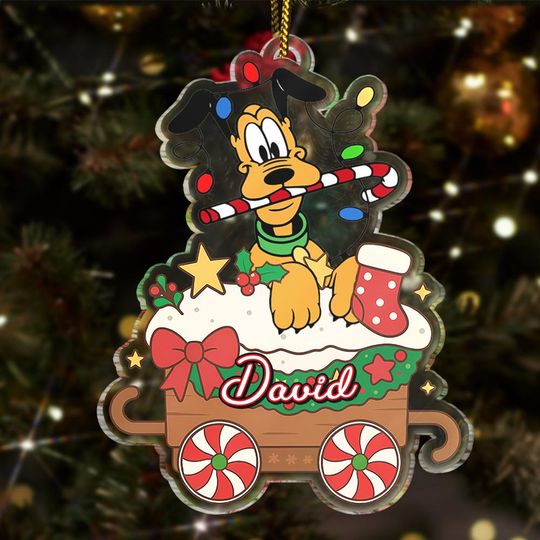 Personalized Pluto Christmas Ornament, Custom Dog Ornament, Pluto Christmas Ornament, Christmas Decor, Custom Name Ornament Gift For Kids