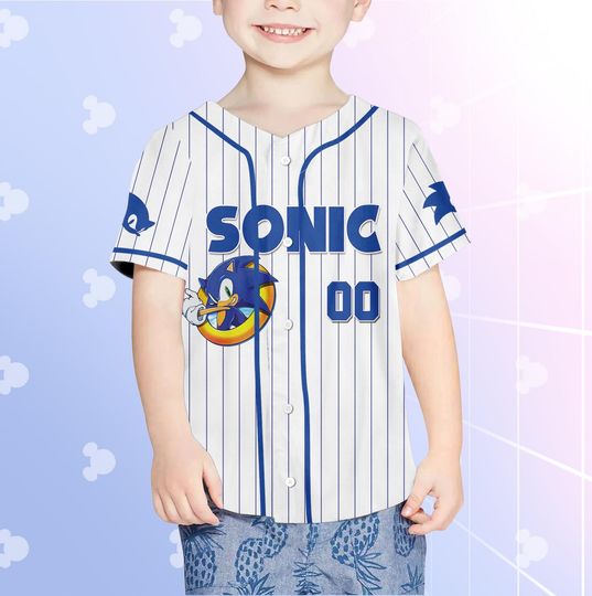 Custom Sonic the Hedgehog Baseball Jersey, Personalized Team Shirt
