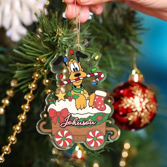 Personalized Pluto Christmas Ornament, Custom Dog Ornament, Pluto Christmas Ornament, Christmas Decor, Custom Name Ornament Gift For Kids